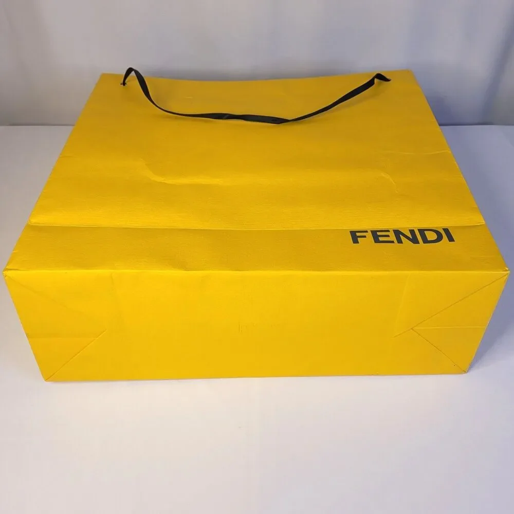 Authentic Fendi Large Yellow Paper Gift Shopping Bag